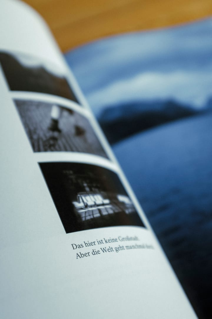 Page with three small photos and two lines of text